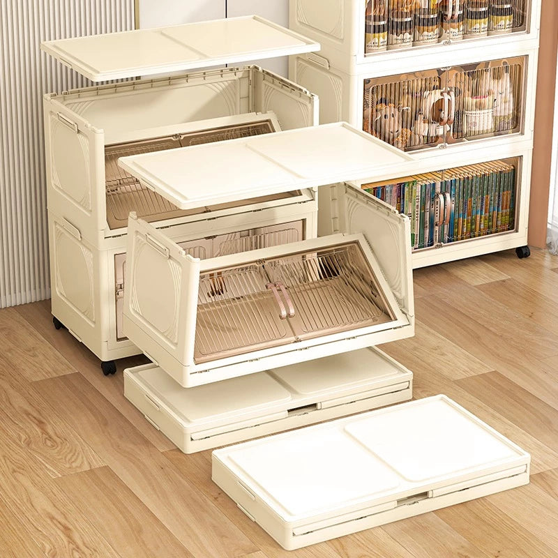 kit 12 Caixas Organizadora Premium – Dobrável, Empilhável e com Rodinhas